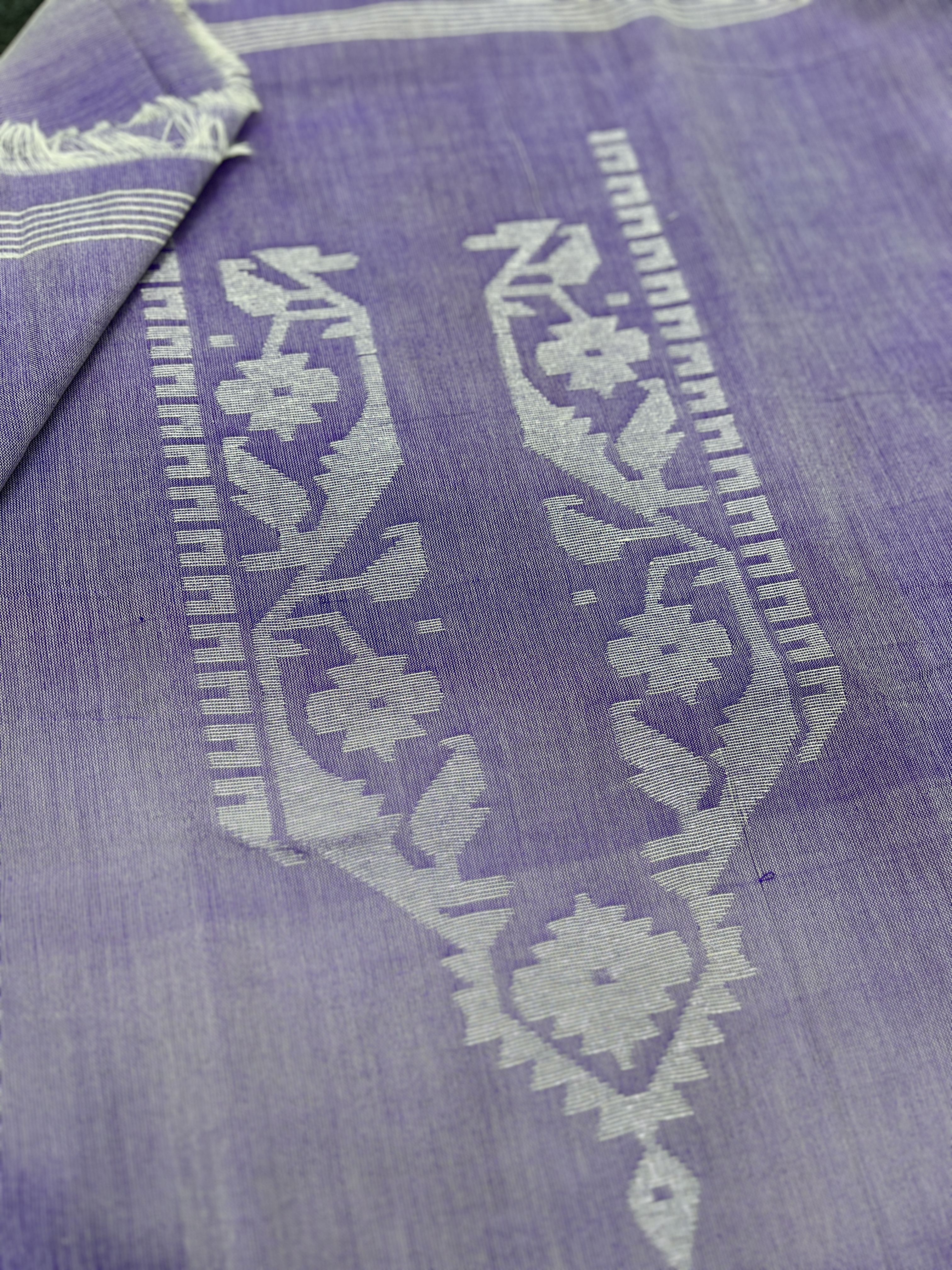 Lavender silver jamdani piece