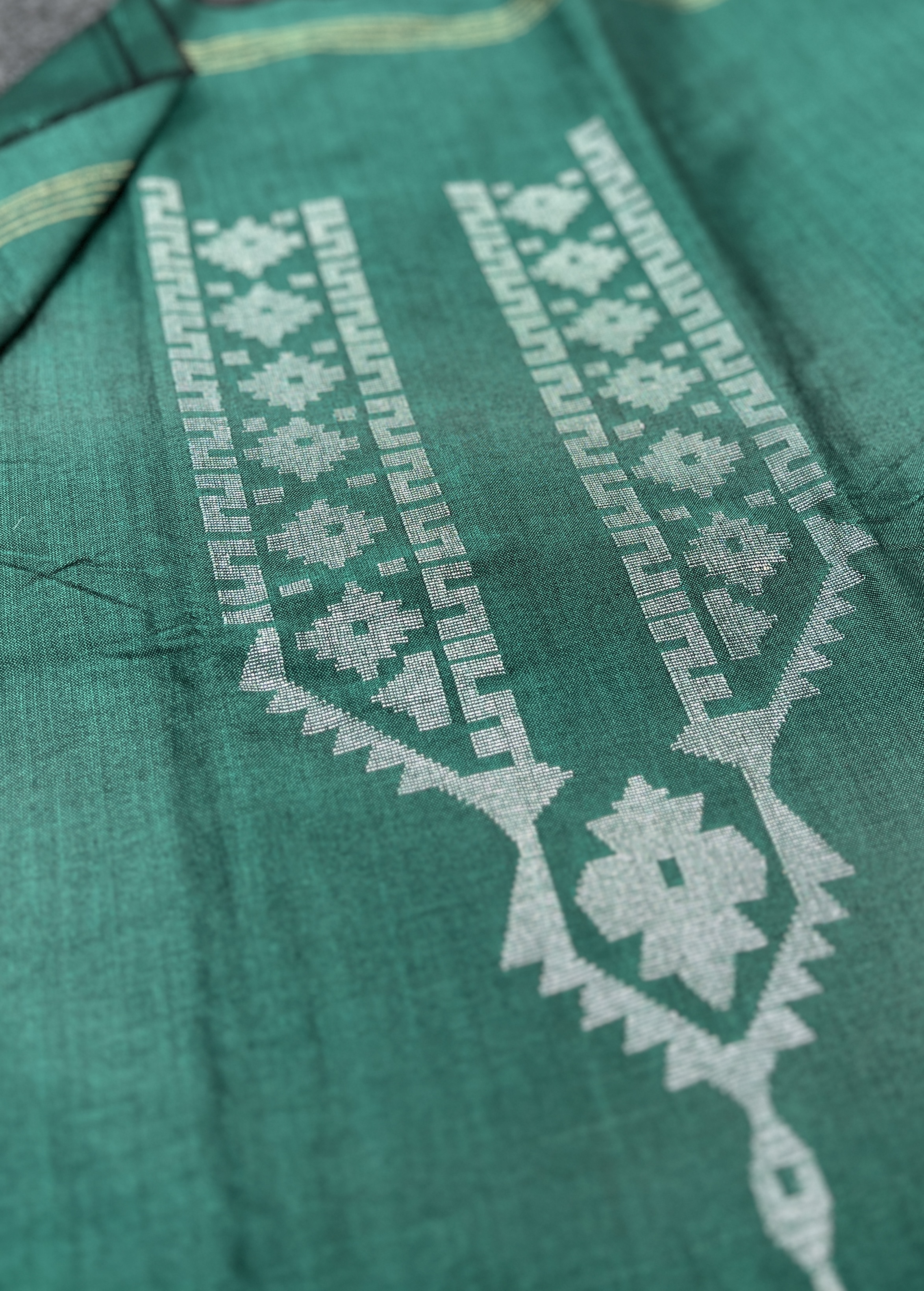 Greenish tosor jamdani piece