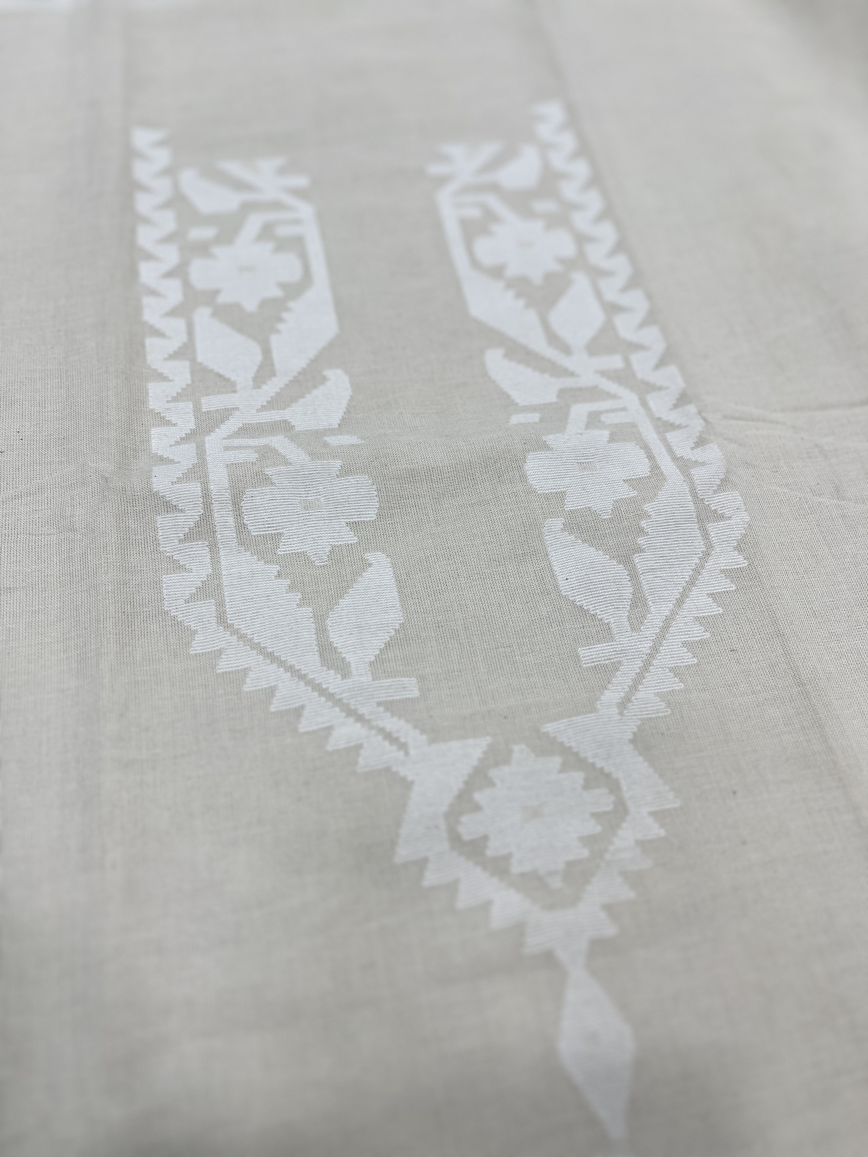 White on white jamdani piece