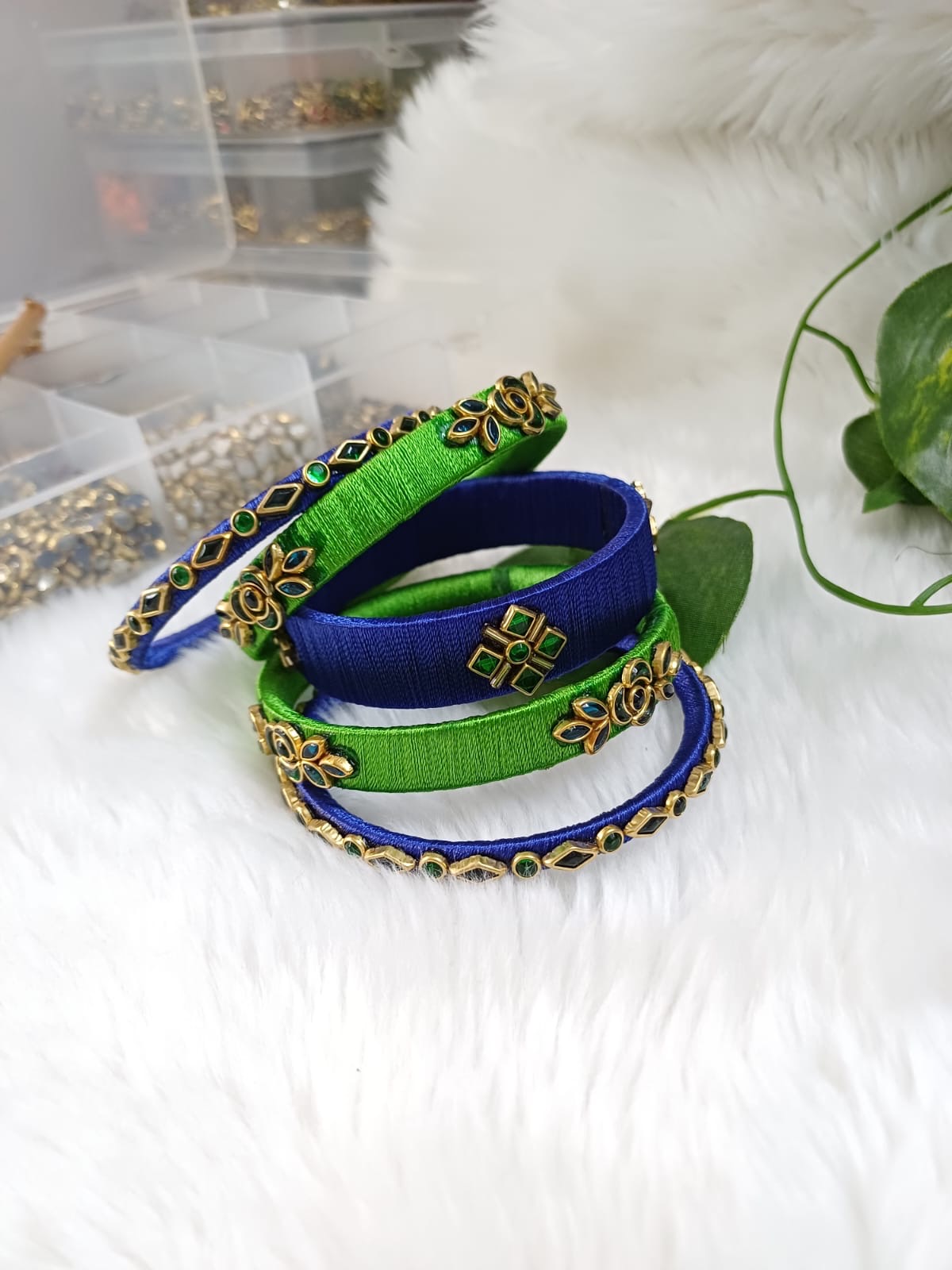 Blue green bangles