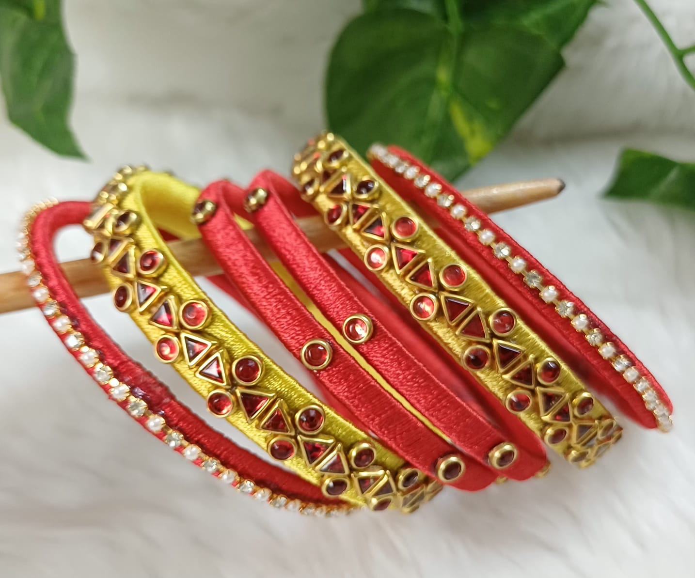 Yellow red bangles
