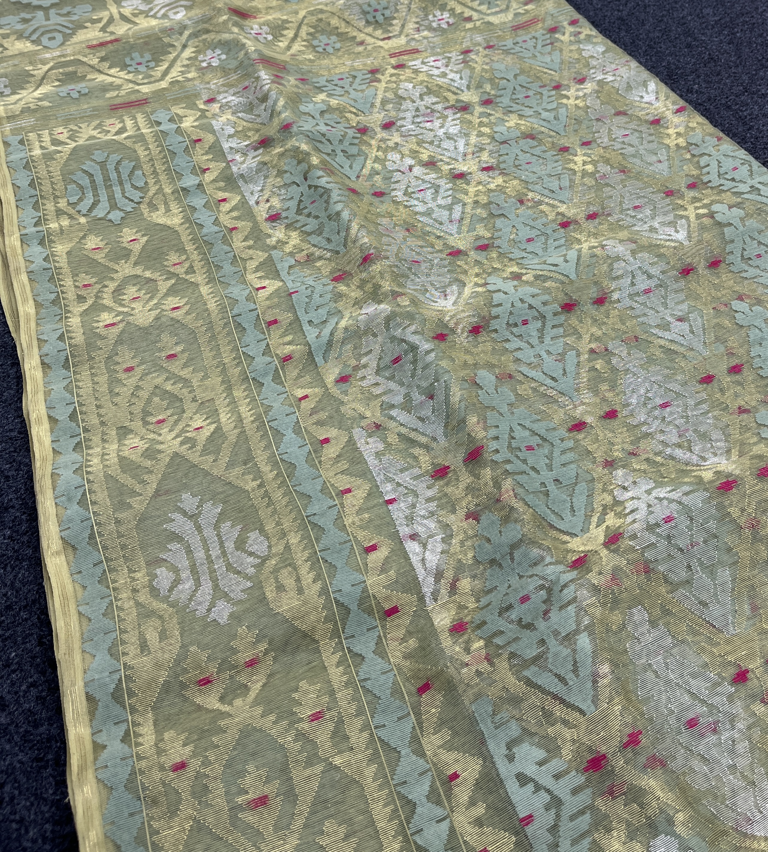 Light mint super exclusive dhakai jamdani saree